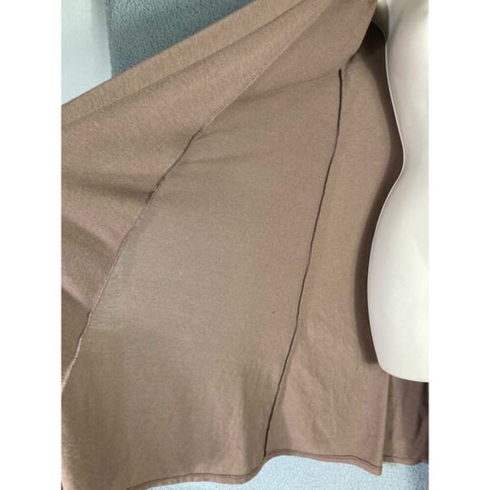 Women's Long Sleeve Beige Coatigan Draped Front Cardigan Small Boho Cozy Knit - Picture 6 of 9